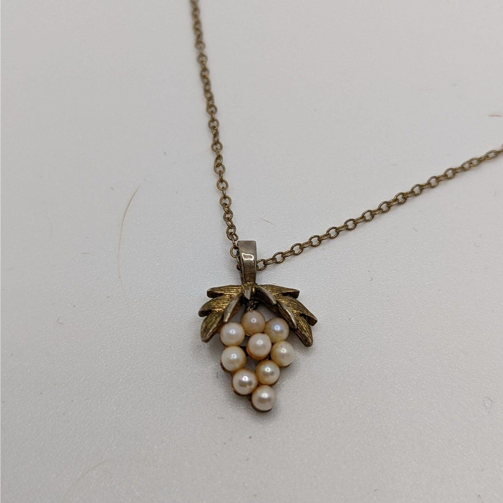 Gold Grape Cluster Pearl Necklace